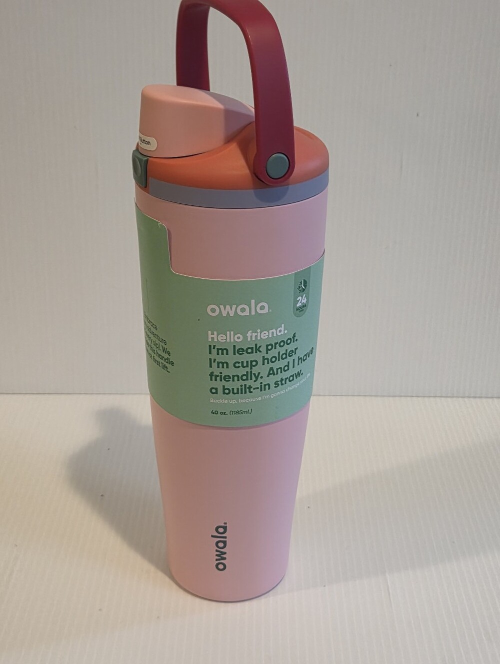 Owala FreeSip SWAY Stainless Steel Insulated Pink Water Bottle Tumbler 40oz